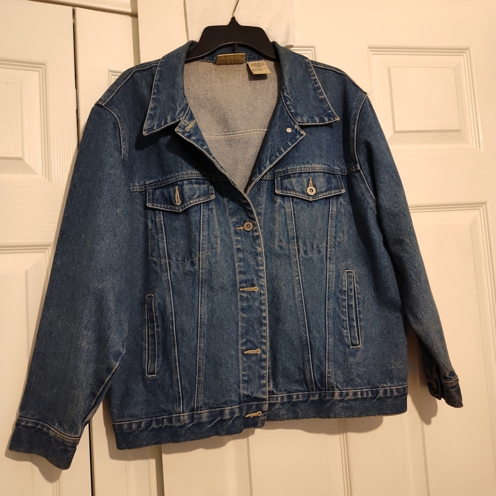 Vintage Bill Blass Jeans (L) Denim Jacket Medium Wash Button Front 1900s š¤ - Picture 1 of 5